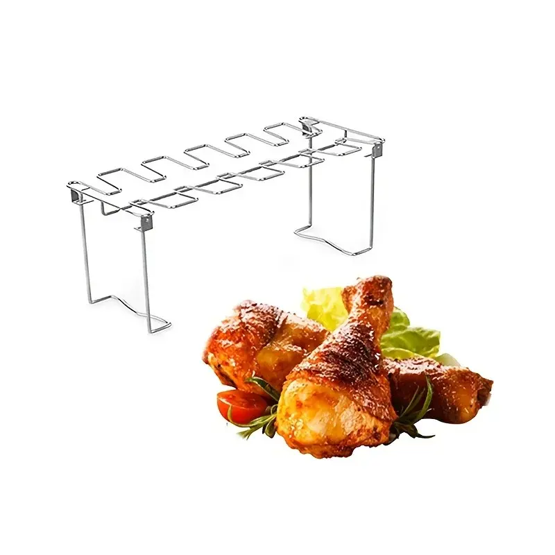 Roestvrijstalen Bbq Grill Rib Plank Barbecue Kip Vleugel Beenrek Voor Roker Oven Bbq Verticale Koffiebrander Stand Tool