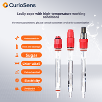 Elektroda pH Kaca Suhu Tinggi CurioSens, Probe pH Tahan Korosi Industri