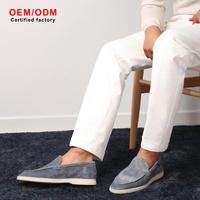 Mocasines de Lujo Personalizados para Hombre, de Cachemira Premium y Cuero Genuino, con Punta en Pico, Cómodos, Hechos a Mano, de Gamuza, Antideslizantes, Impermeables y Transpirables