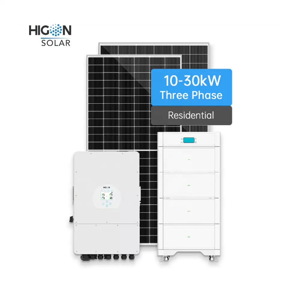 Higon ระบบพลังงานไฮบริดพลังงานแสงอาทิตย์15Kw 5Kw มาตรฐานยุโรปสำหรับใช้ในบ้าน