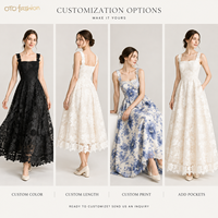 Robe longue en dentelle florale ivoire pour femme, col carré, sans manches, coupe trapèze, pour soirée ou mariage, fournisseur OEM personnalisé