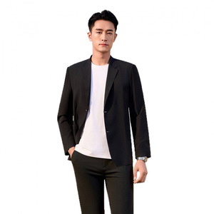 Men's Slim Fit Suit Jacket Thin Breathable Round Hem <b>Work</b> Wear - Product Image 5