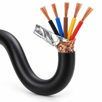 Kabel Kontrol Terlindung RVVP 4x0.75 4x1 4x1.5 300/500V Multi Core Fleksibel Tembaga Berlapis Kawat untuk Instrumen