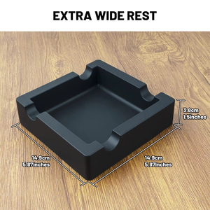 Cendrier en silicone pour cigares, grand cendrier d'extérieur pour patio, quatre fentes, accessoires pour fumeurs, résistant à la chaleur, incassable, carré - Product Image 4
