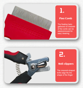 Productos Populares de Fábrica Kit Portátil de Limpieza para Mascotas 10 en 1 Kit de Aseo Profesional Cortaúñas para Mascotas, Cepillo, Etc. - Product Image 2