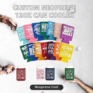 Funda Enfriadora de <span class=keywords><strong>Neopreno</strong></span> Personalizada, Aislada, Plegable, Impermeable, Delgada, para Latas, Porta Cervezas de 12oz - Product Image 1