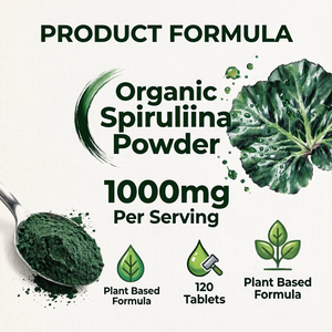 Comprimés de Spiruline OEM ODM GMP Halal 120 unités 1000mg par portion à base de plantes - Product Image 3