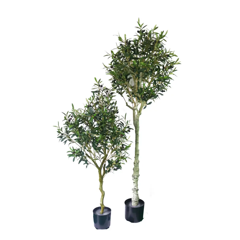 人工オリーブの木UV定格の偽の植物ツゲの木トピアリー偽の松の木足底人工鉢植え屋外屋内装飾