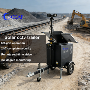 Off-grid Monitoring 24/7 <b>Security</b> Solar System 3x200W <b>CCTV</b> Tower 4G SIM Card <b>Camera</b> 6m Telescopic Mast Trailer OkTrailer-PRO7 Te - Product Image 3