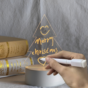 Design Erasable Creative High Transparent Acrylic Diy Rgb Led Holiday Gift Glow 3d Memo Notepad <b>Nightlight</b> - Product Image 1