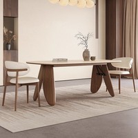 Table à manger en pierre frittée Wabi-sabi, panneau en contreplaqué, design moderne, pliable, multifonctionnelle, forme ovale, design nordique pour la maison