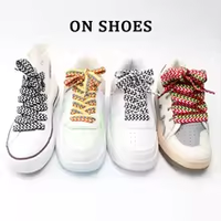 Lacets en ruban de polyester à chevrons, 1 paire, chaussures personnalisées pour lacets