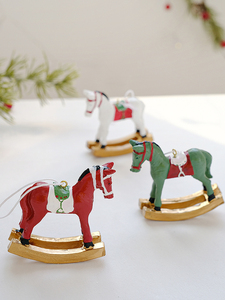 Caballo Balancín de Resina, Adornos Navideños de Caballo de Troya para Árbol de Navidad, Adornos Colgantes para Sublimación, Adornos para Árbol de Navidad - Product Image 5