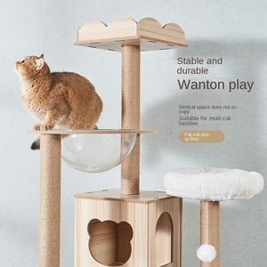 Nido de madera estable para gatos, productos para mascotas, estante de escalada para gatos, tabla de rascar, cápsula espacial de juguete hecha de madera de alta calidad - Product Image 3