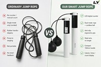 Cuerda de Saltar Digital Inalámbrica con Conexión a APP, Sensor Dual Hall, Contador LCD, Cable de Acero Ajustable y Bolas con Peso