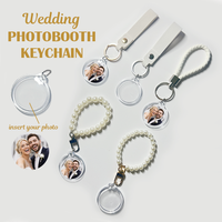 Kit de fabrication de porte-clés photo pour photomaton, comprenant un cadre photo en acrylique 35 mm, une machine de découpe circulaire et un porte-clés en cuir, pour la création de souvenirs de mariage