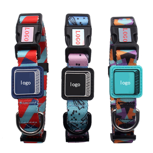 Mooie Glanzende Sublimatie Vegen <span class=keywords><strong>Aqua</strong></span> Pet Ketting Custom Verstelbare Bruine Nylon Hondenhalsband Met D-Ring En Logo Afdrukken - Product Image 2