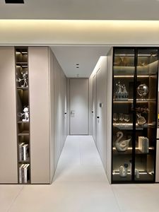 Hiện đại tùy chỉnh GỖ PHÒNG KHÁCH Cabinet-TV tường lưu trữ & Hiển thị đơn vị với bảng điều khiển thiết kế cho khách sạn sử dụng - Product Image 3