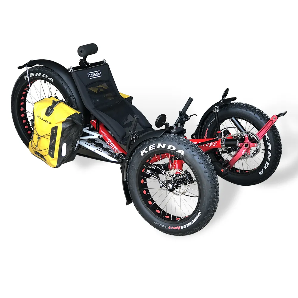 Voor 26 Inch Wielen Schijfrem Vet Fiets Elektrische Outdoor Ligfiets Driewieler, Bergbeklimmen Punctie Proof Ligfiets Trike