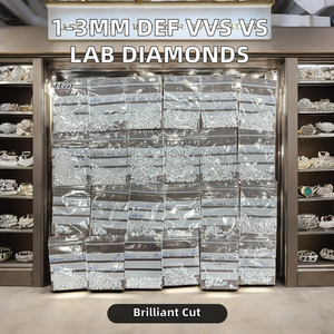 Queensun bán buôn lỏng cvd hpht phòng thí nghiệm phát triển kim cương VS2 tuyệt vời tổng hợp rực rỡ cắt hình bầu dục 2mm 3mm Trắng VS IGI DEF vvs - Product Image 3