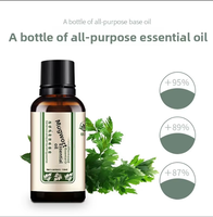 Coffret de voyage d'échantillons d'huiles essentielles de massage à l'armoise, Huile botanique verte infusée au gingembre, Huile de pépins de raisin hydratante pour la beauté
