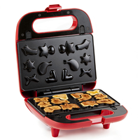 Gaufrier électrique 5-en-1 à 2 tranches avec plaques amovibles, pour la préparation de gaufres de formes personnalisées, mini-beignets, sandwichs et fromages grillés
