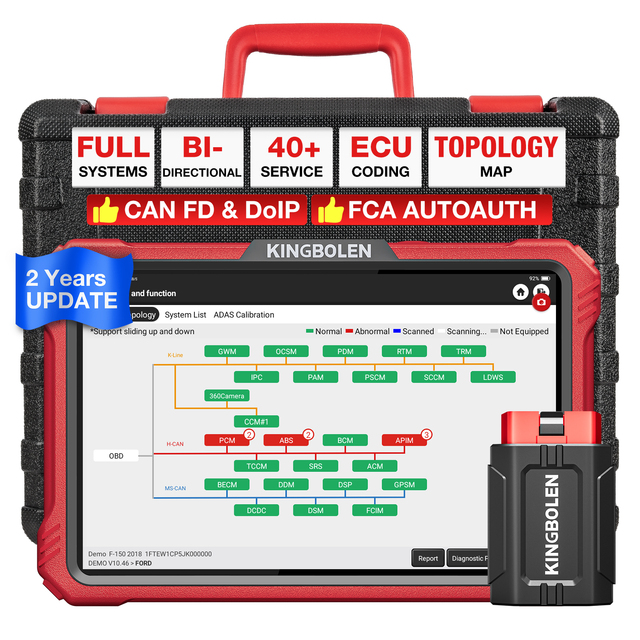 Kingbolen K10 PRO Bluetooth OBD2 Scanner Diagnostic Tool 2026 Full System AutoAuth Bi-directional Code Reader for All Cars
