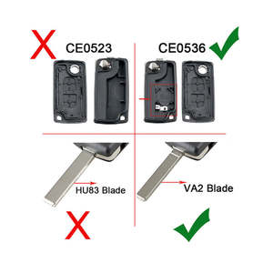 Coque de clé pliable en métal ABS avec télécommande à <span class=keywords><strong>2</strong></span> boutons Heart Horse pour Citroën 107/207/307/307S/308/407/607 - Product Image 4