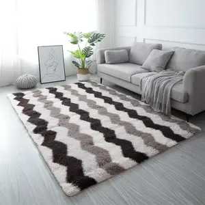 Classic Shaggy Plain Carpet Big Beige Fluffy Warm Soft Carpets And Rugs For Living Room Floor
