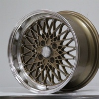 Jantes en alliage pour voiture Flrocky Fashion 15*8.0, 16 pouces 17*7.5 4/5*98 100~114.3 avec finition dorée