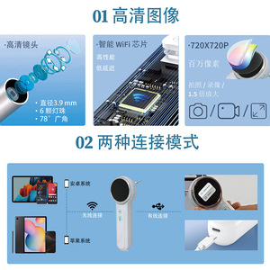 Otoscope vétérinaire visuel RAE-500 électrique avec caméra pour hôpitaux vétérinaires, certifié CE, dispositif médical de classe II - Product Image 2