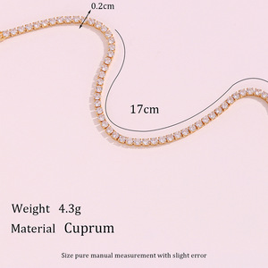 ชุดง่ามเซอร์โคเนีย2มม. สร้อยข้อมือเทนนิสคลาสสิกสร้อยข้อมือชุบทอง14K สร้อยข้อมือเทนนิสคลาสสิก - Product Image 6