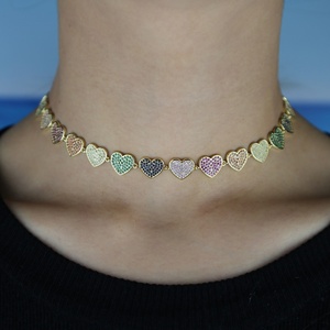 Joyería <span class=keywords><strong>de</strong></span> Moda, Conjunto <span class=keywords><strong>de</strong></span> Collar y Pulsera con Dije <span class=keywords><strong>de</strong></span> Corazón con Circonitas <span class=keywords><strong>de</strong></span> Colores Arcoíris, Regalo <span class=keywords><strong>de</strong></span> San Valentín 2023 - Product Image 5