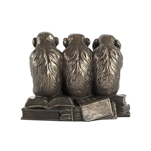 Statue d'animal singe « Ne vois pas, ne vois pas, ne dis pas » Trois vérités de l'homme Figurine - Product Image 4