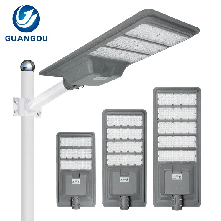 Guangdu наружный проект алюминиевый Ip65 водонепроницаемый SMD 300 Вт 400 Вт 500 Вт Встроенный все в одном светодиодный солнечный уличный фонарь