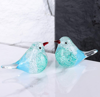 Ornements de baleine bleue lumineuse, artisanat en verre de cristal, décoration de bureau d'animaux marins, cadeau d'anniversaire, accessoires d'art