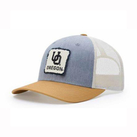 Casquette Trucker Richardson Style 112 à la mode, bicolore, en sergé et maille, avec lettres en relief, personnalisable avec logo, modèle très demandé