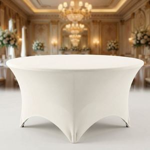 Funda de Mesa Ajustable Resistente a las Manchas, Mantel de Tela Elástica para Servicio de Alimentos, Buffet, Eventos y Exhibiciones - Product Image 1