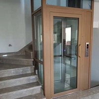 Yüksek kalite 3 kat açık kapalı hidrolik Mini küçük dikey ev monte cam tek kapı asansör