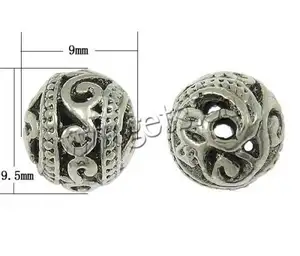metal fashion jewelry diy zinc alloy round hollow beads in bulk 791485