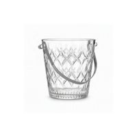 Seau à glace en verre texturé diamant de 900 ml, vente en gros directe usine pour l'hôtellerie et la restauration, fabrication en gros