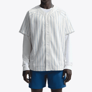 <span class=keywords><strong>Camiseta</strong></span> de Béisbol Retro Americana Premium para Hombre, Cuello en V, Diseño Clásico a Rayas, Corte Holgado y Amplio - Product Image 1