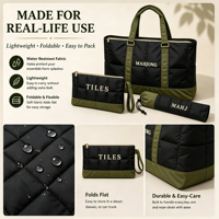 Ensemble de 3 sacs de rangement pour Mahjong, étanches et pliables, en polyester, avec fermeture éclair, grande capacité, pour tuiles de Mahjong américain
