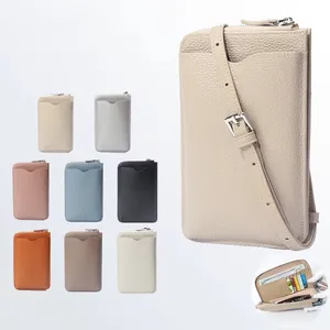 2023 새로운 패션 정품 가죽 여성 어깨 끈 지갑 핸드폰 케이스 휴대 전화 가방 여행 작은 크로스 바디 가방