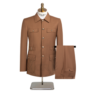 Traje de Hombre <span class=keywords><strong>DARO</strong></span> de Estilo Tradicional, Casual de Negocios, Chaqueta de Un Solo Pecho con Cuello Alto y Ajustador de Cintura, Pantalones Rectos, Conjunto de 2 Piezas - Product Image 2