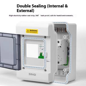 IP66 مقاوم للماء مزدوج التبديل المقبس غطاء خارجي PC + ABS الجدار الكهربائية DB الضميمة تخصيص OEM ODM - Product Image 2