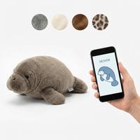 Peluche personnalisée de lamantin rond et dodu, torse bombé, ailes courtes, mammifère aquatique doux et lent, jouet mascotte doux personnalisé