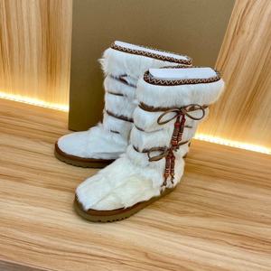 Bottes de neige tendance 2026 pour femmes, nouvelle collection de designers, avec semelles épaisses, en cuir, chaudes, respirantes et légères - Product Image 1