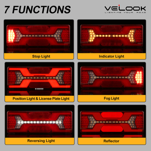 Feux arrière LED pour camion 12V 24V homologués ECE, feux arrière LED pour <span class=keywords><strong>remorque</strong></span>, camionnette, camion, feux de camion multifonctionnels - Product Image 5