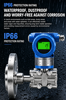 Transmisor de Nivel de Diafragma con Brida Simple 4-20mA HART DN50, Membrana Chapada en Oro, Precisión del 0.1%, -0.1~40MPa, IP66, Aluminio Fundido